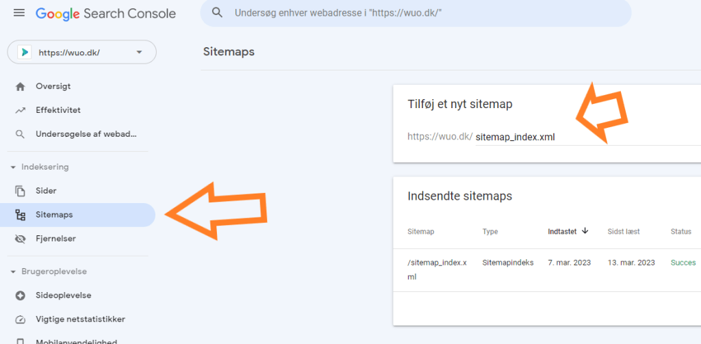 sitemap google search console